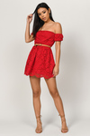 My Lace My Rules Red Skater Dress