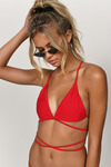Set Free Red Triangle Bikini Top