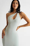 Jazmine Sage One Shoulder Bodycon Midi Dress