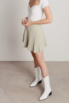 Kobe Sage Sweater Knit Accordion Pleated Skirt
