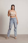 Nobody But You Sand Knit Crop Top