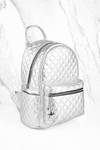 Tegan Silver Faux Leather Backpack 