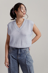 Need To Chill Sky Blue V-Neck Crop Sweater Vest