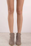 Tabitha Taupe Suede Cut Out Ankle Booties
