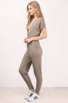 This Is It Taupe Jumpsuit