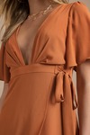 Victoria Terracotta Wrap Midi Dress