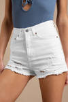 Arielle White Distressed Denim Cutoff Shorts 