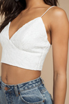 Avery White Lace Crop Top