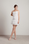 Gianna White Smocked Ruffle Mini Dress