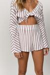 Noelle White Multi Striped Shorts
