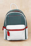 Like Dreams Lili White & Red Colorblock Houndstooth Backpack