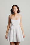 Serenne White Babydoll Mini Dress