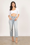 Starting Over White Ruched Crop Top