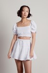Sweet Love White Smocked Flare Tiered Skirt