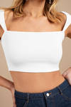 What's Your Angle White Ribbed Top