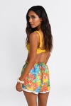 Rhodes Yellow Multi Tropical Print Shorts