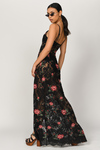 Claire Black Lace Embroidered Maxi Dress