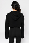 French Kiss Black Cropped Hoodie