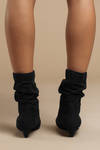 Irene Black Pointed Toe Slouchy Boots
