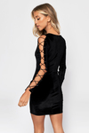 Lace Up To It Black Velvet Dress