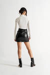 Make My Way Black Faux Leather Mini Skirt
