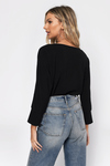 Need You Here Black Knit Top
