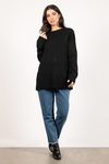 Shallow Waters Black Lace Up Sweater