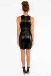 Racetrack Leather Dress in Black & White