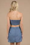 Lucca Couture Jada Blue Strapless Crop Top
