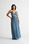 Without Worry Blue Crochet Maxi Dress