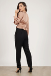 Find Your Way Bronze Cropped Satin Blouse