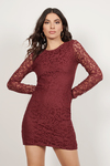 My Lace Or Yours Burgundy Lace Bodycon Dress