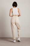 Chill Out Cream Paperbag Cotton Loose Fit Chino Pants