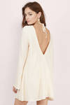 Laced Up High Cream Shift Dress