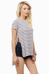 Striped In Cream & Navy Tee