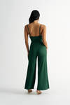 Abbie Emerald Green Ribbed Cowl Neck Jumpsuit