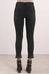 Downtown Faded Black High Waisted Double Hem Jeans