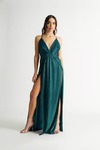 Moments Like This Green Double Slit Maxi Dress