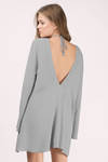 Laced Up High Grey Shift Dress