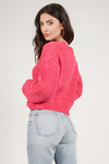 Tori Hot Pink Distressed Sweater