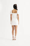 Alanah Ivory Ruched Corset Bodycon Mini Dress