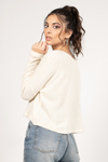 All You Want Ivory Waffle Knit Top