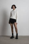 Casandra Ivory Mock Neck Fuzzy Sweater