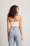 Countless Memories Ivory Ruched Crop Tank Top