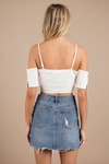 Moon River Mia Ivory Button Front Crop Top