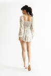 On A Whim Ivory Multi Floral Long Sleeve Romper
