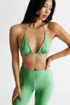 Minga Kelly Green Bikini Top And Flared Pants Set