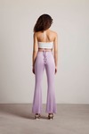 Snazzer Lavender Front Ruched Waist Tie Pants