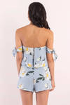 Use To Know Light Blue Floral Print Romper Set
