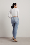 Atwater Village Light Wash High Rise Distressed Relaxed Crop Jeans